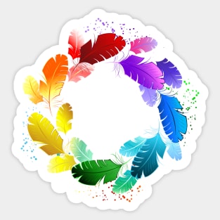 Multicolored Feathers Sticker